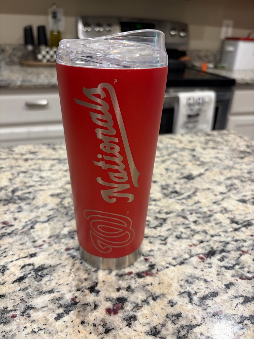 Washington Nationals Logo Red Stainless Steel Insulated Tumbler w/ Lid, 17-32oz